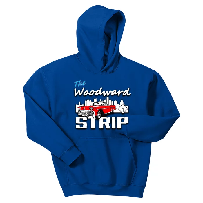 Woodward Strip Classic Car Kids Hoodie