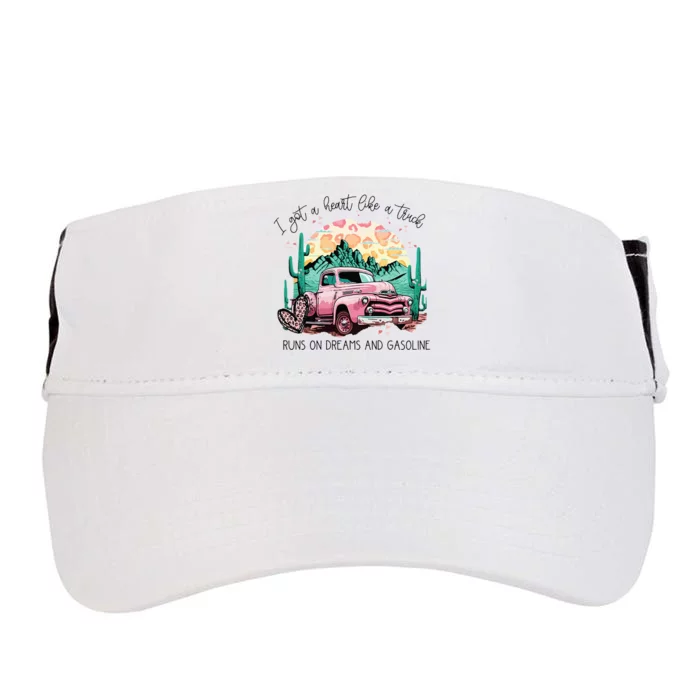 Western Sunset Cowgirl I Got A Heart Like A Truck Adult Drive Performance Visor