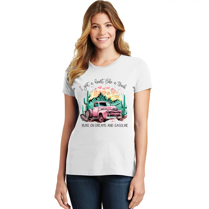 Western Sunset Cowgirl I Got A Heart Like A Truck Women's T-Shirt