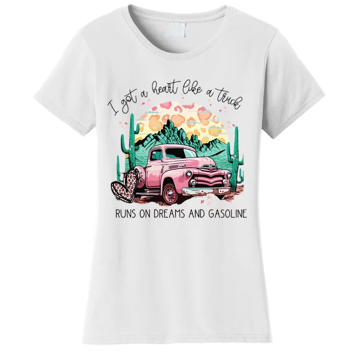 Western Sunset Cowgirl I Got A Heart Like A Truck Women's T-Shirt