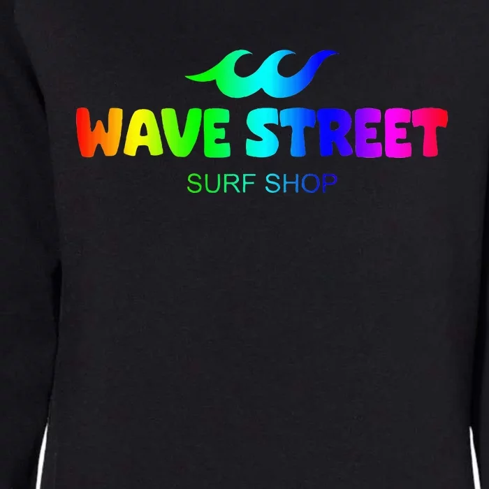 Wave Street Classic Rainbow Waves Beach Surf Shop Womens California Wash Sweatshirt