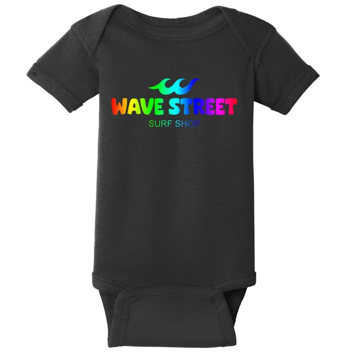 Wave Street Classic Rainbow Waves Beach Surf Shop Baby Bodysuit