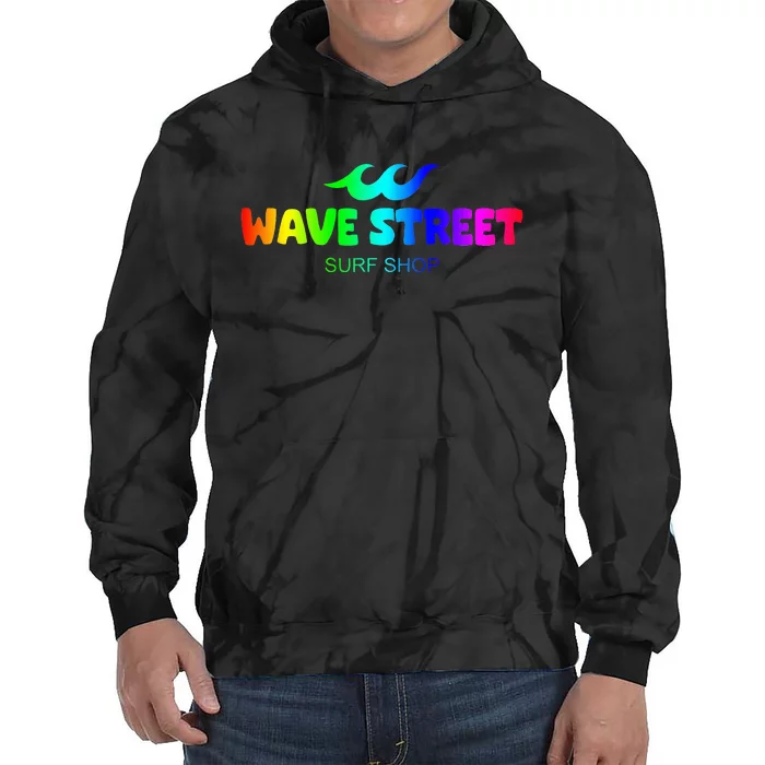 Wave Street Classic Rainbow Waves Beach Surf Shop Tie Dye Hoodie