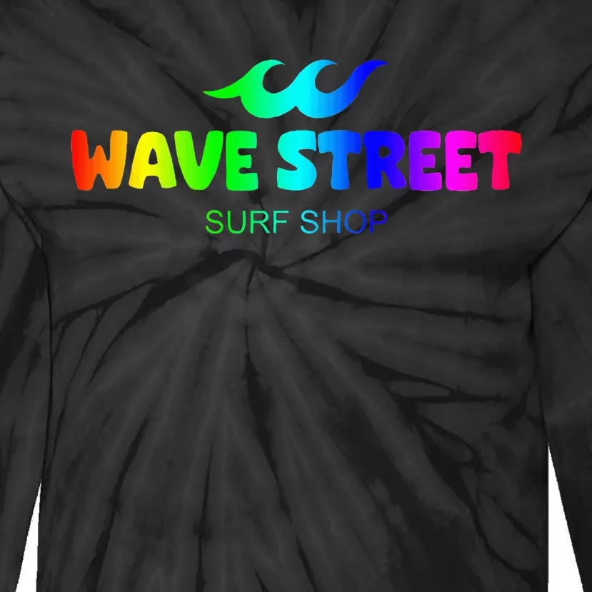 Wave Street Classic Rainbow Waves Beach Surf Shop Tie-Dye Long Sleeve Shirt