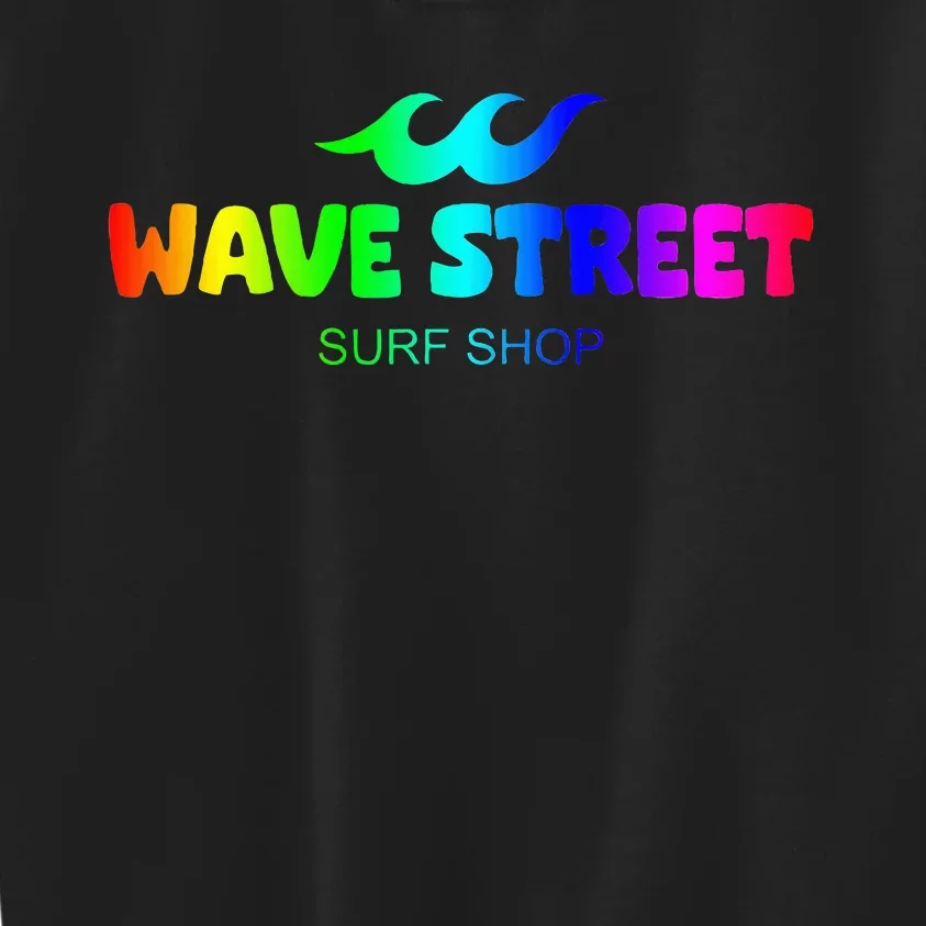 Wave Street Classic Rainbow Waves Beach Surf Shop Kids Sweatshirt