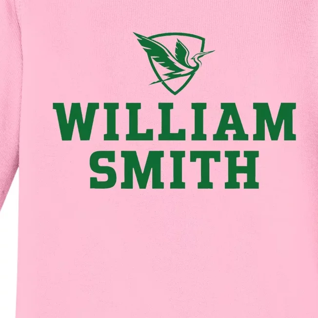 William Smith College Herons Shield Logo Hwsc Baby Long Sleeve Bodysuit