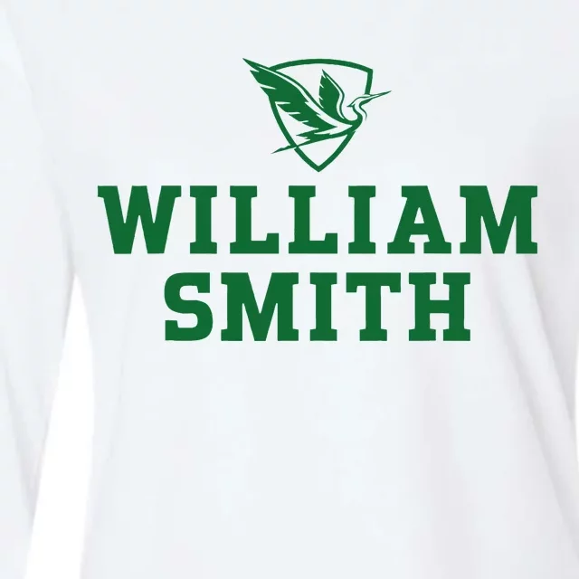 William Smith College Herons Shield Logo Hwsc Womens Cotton Relaxed Long Sleeve T-Shirt