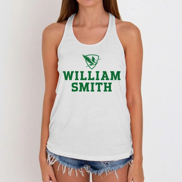 William Smith College Herons Shield Logo Hwsc Women's Knotted Racerback Tank