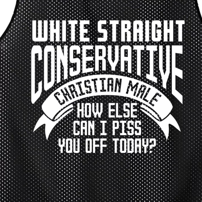 White Straight Conservative Christian Male Mesh Reversible Basketball Jersey Tank