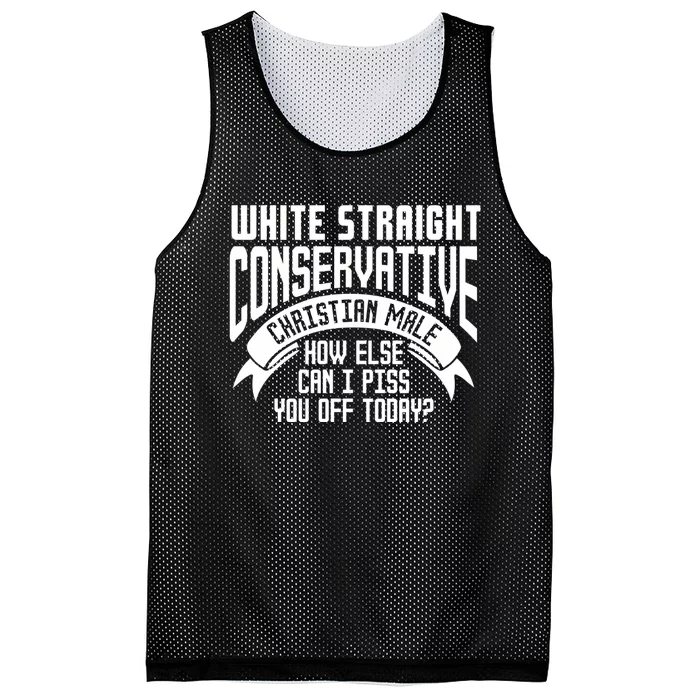 White Straight Conservative Christian Male Mesh Reversible Basketball Jersey Tank