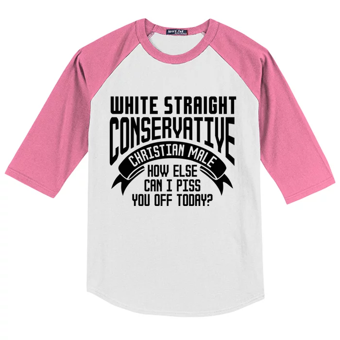 White Straight Conservative Christian Male Kids Colorblock Raglan Jersey