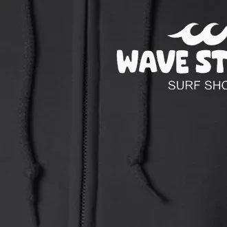 Wave Street Classic Waves On The Beach Surf Shop Full Zip Hoodie