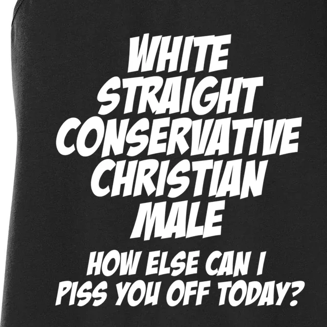 White Straight Conservative Christian Male Women's Racerback Tank