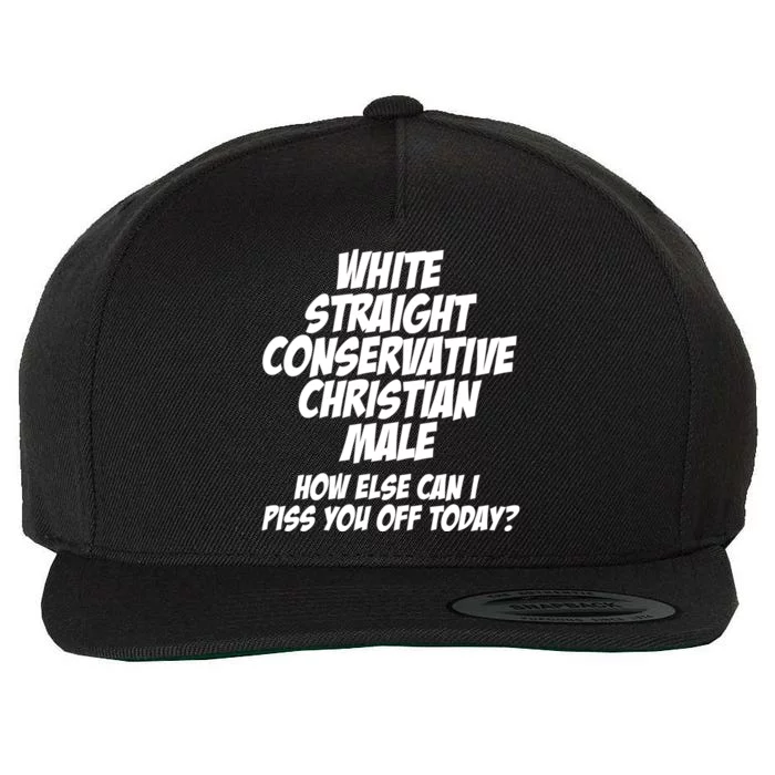 White Straight Conservative Christian Male Wool Snapback Cap