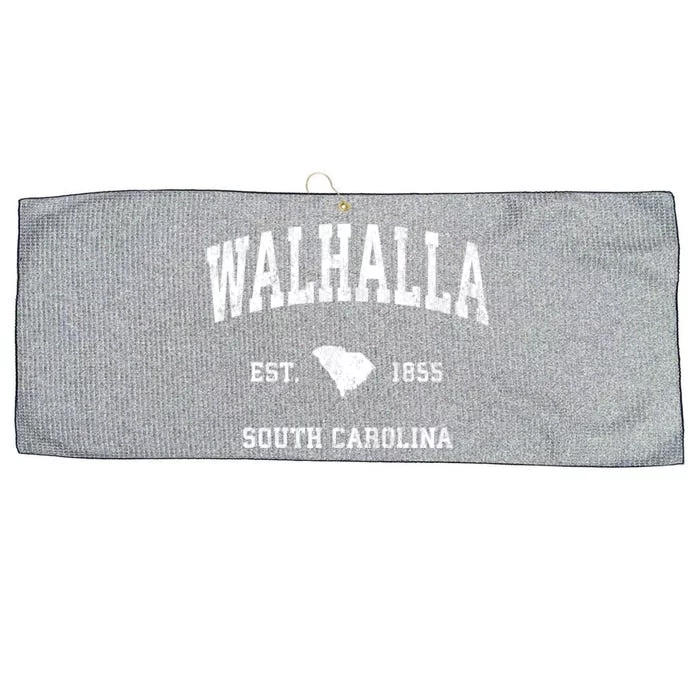 Walhalla South Carolina Sc Vintage Athletic Sports Large Microfiber Waffle Golf Towel