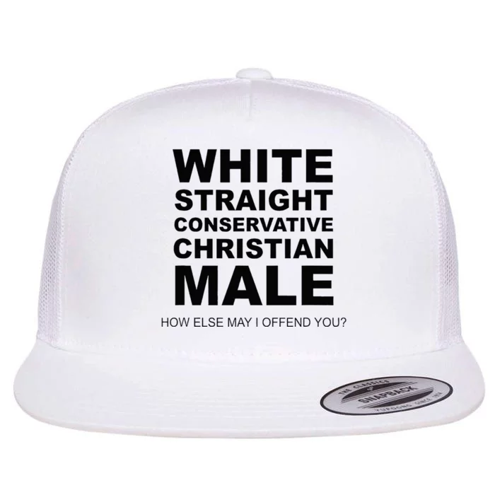 WHITE STRAIGHT CONSERVATIVE CHRISTIAN MALE Offensive Flat Bill Trucker Hat