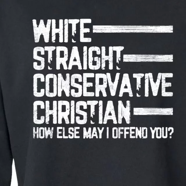 White Straight Conservative Christian Patriotic Christianity Cropped Pullover Crew