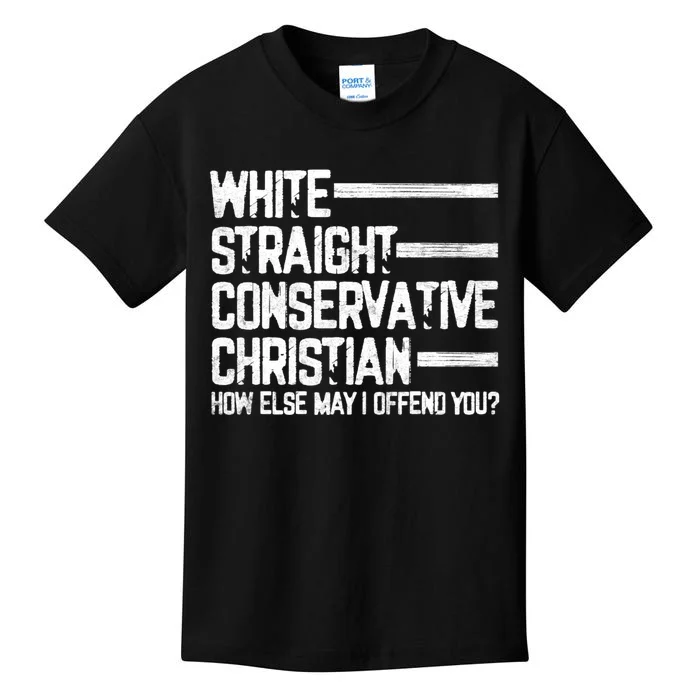 White Straight Conservative Christian Patriotic Christianity Kids T-Shirt