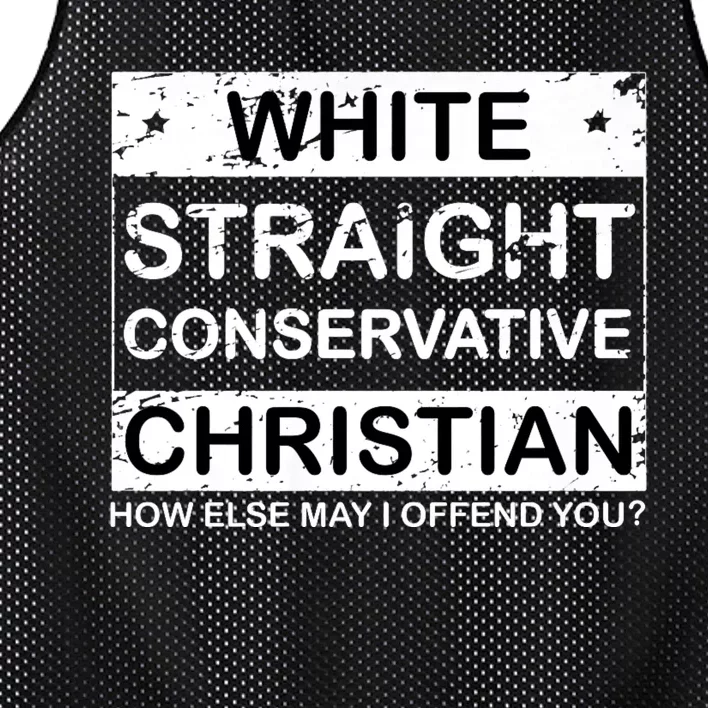 White Straight Conservative Christian Offensive Mesh Reversible Basketball Jersey Tank