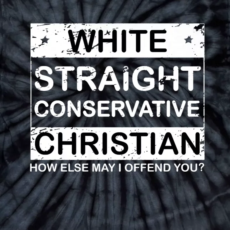 White Straight Conservative Christian Offensive Tie-Dye T-Shirt