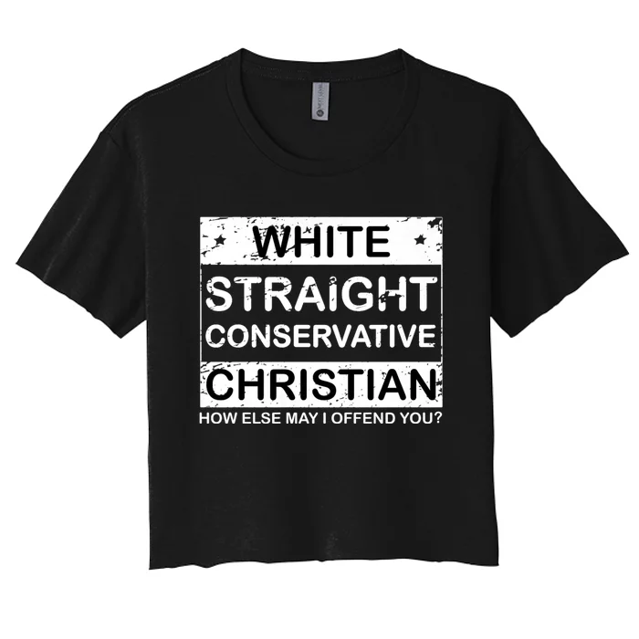 White Straight Conservative Christian Offensive Women's Crop Top Tee