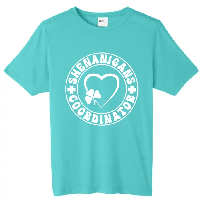 Women's Shenanigans Coordinator White Heart Shamrock St Patricks Day ChromaSoft Performance T-Shirt