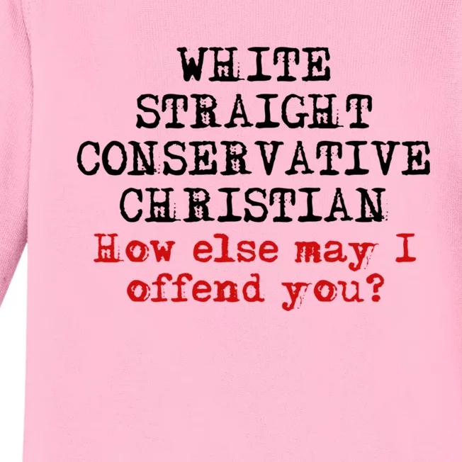 White Straight Conservative Christian Offensive Christian Baby Long Sleeve Bodysuit