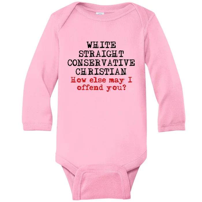 White Straight Conservative Christian Offensive Christian Baby Long Sleeve Bodysuit