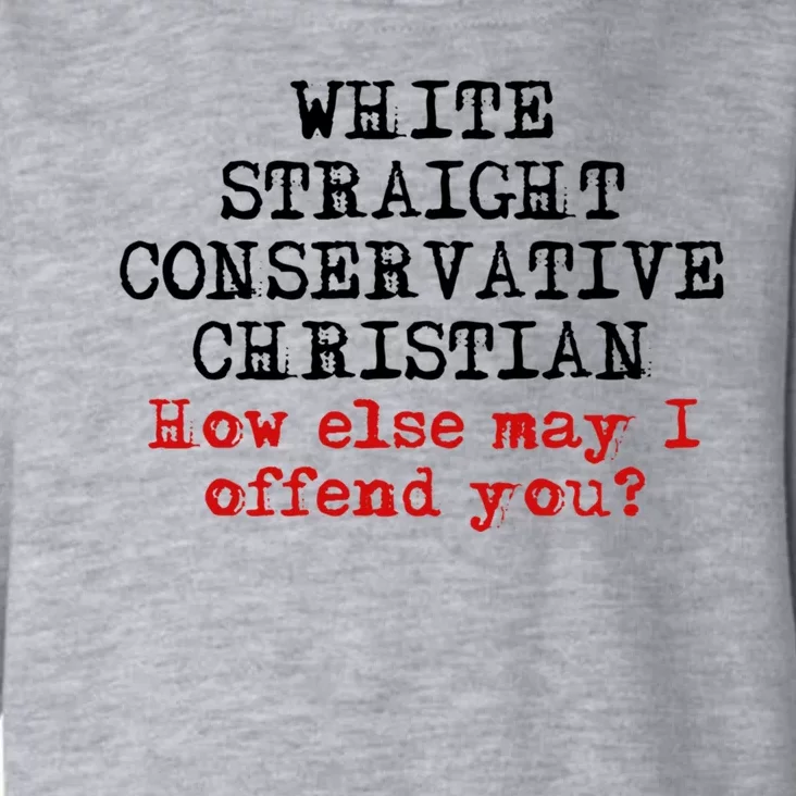 White Straight Conservative Christian Offensive Christian Toddler Hoodie