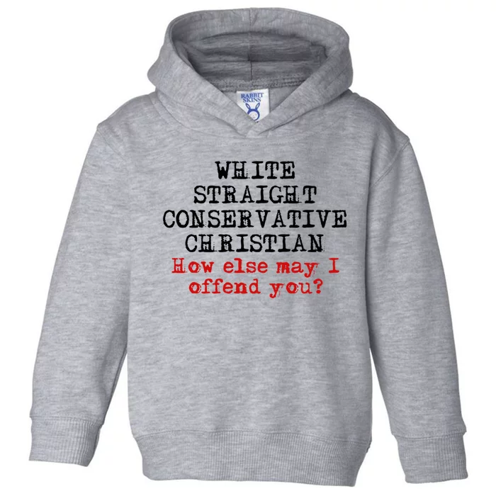 White Straight Conservative Christian Offensive Christian Toddler Hoodie