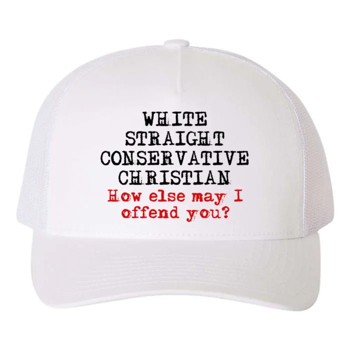 White Straight Conservative Christian Offensive Christian Yupoong Adult 5-Panel Trucker Hat