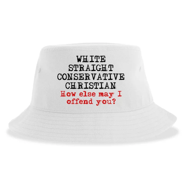 White Straight Conservative Christian Offensive Christian Sustainable Bucket Hat