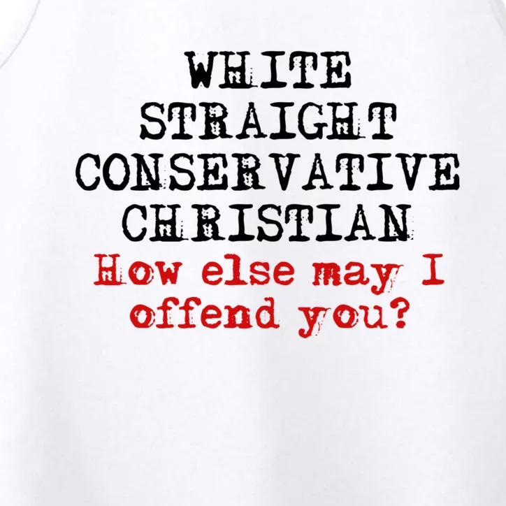 White Straight Conservative Christian Offensive Christian Performance Tank