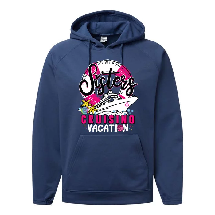 Wo Sisters Cruising Girl Gone Vacay Mode Family Reunion Squad Performance Fleece Hoodie