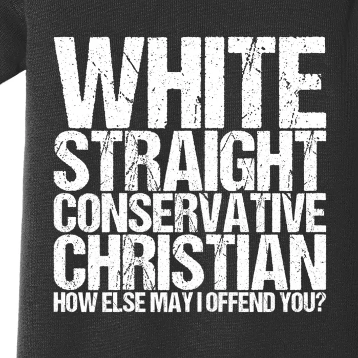 White Straight Conservative Christian Offensive Baby Bodysuit