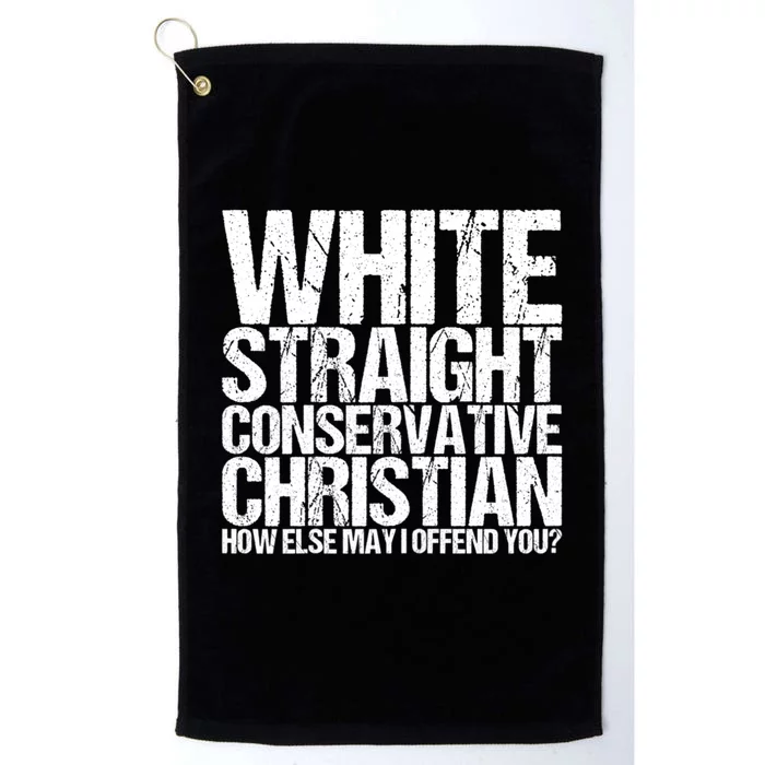 White Straight Conservative Christian Offensive Platinum Collection Golf Towel