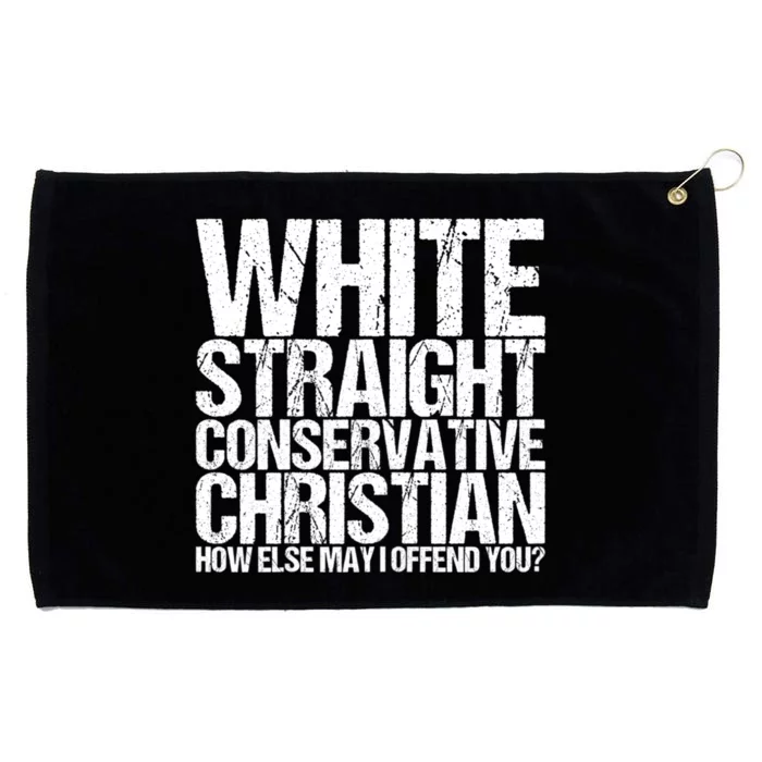 White Straight Conservative Christian Offensive Grommeted Golf Towel