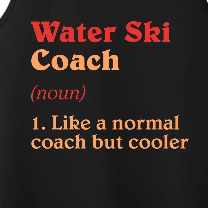 Water Ski Coach Definition Funny Water Skiing Humor Gift Performance Tank