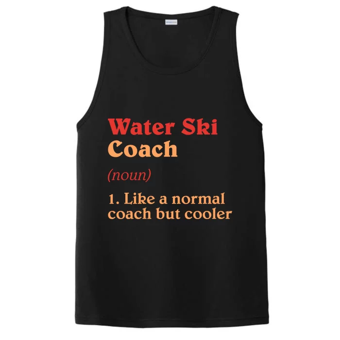 Water Ski Coach Definition Funny Water Skiing Humor Gift Performance Tank