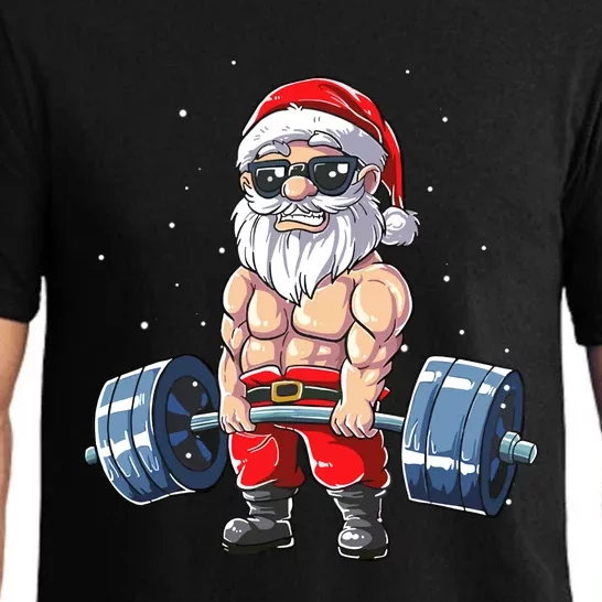 Weightlifting Santa Claus Christmas Fitness Gym Pajama Set