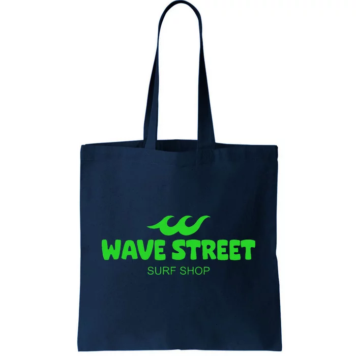 Wave Street Classic Green Waves Beach Surf Shop Graphic Tote Bag