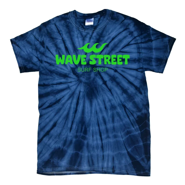 Wave Street Classic Green Waves Beach Surf Shop Graphic Tie-Dye T-Shirt