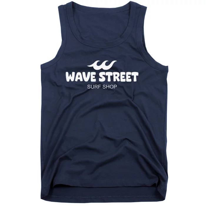 Wave Street Classic Waves On The Beach Surf Shop Graphic Tank Top