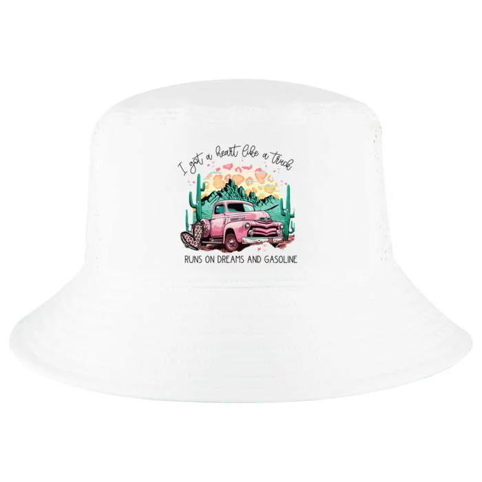 Western Sunset Cow I Got A Heart Like A Truck Cool Comfort Performance Bucket Hat