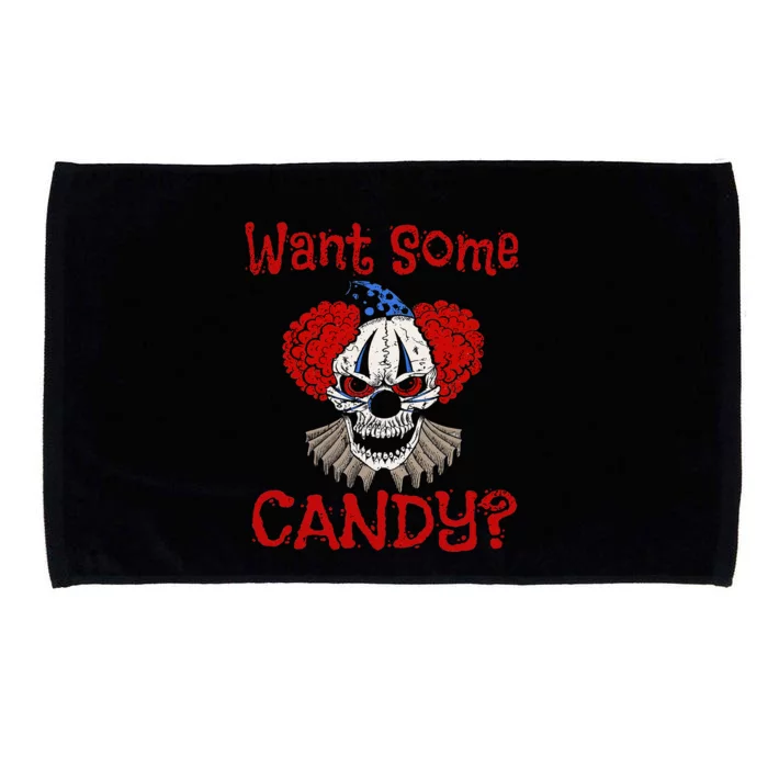 WANT SOME CANDY Scary Distressed Evil Clown Halloween Gift Microfiber Hand Towel