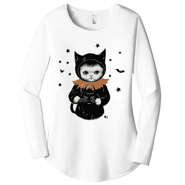 Wearing Spooky Cat Women's Perfect Tri Tunic Long Sleeve Shirt