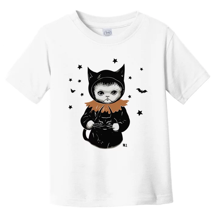 Wearing Spooky Cat Toddler T-Shirt