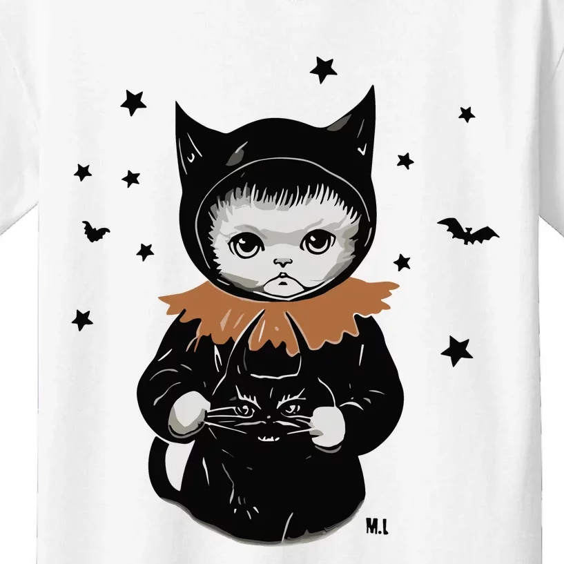 Wearing Spooky Cat Kids T-Shirt