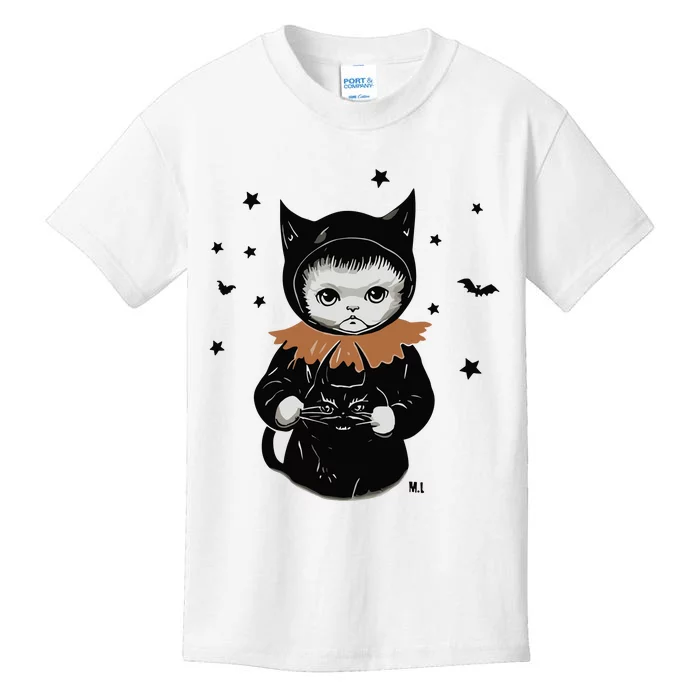 Wearing Spooky Cat Kids T-Shirt