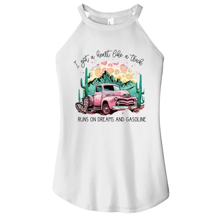 Western Sunset Cow I Got A Heart Like A Truck Women’s Perfect Tri Rocker Tank